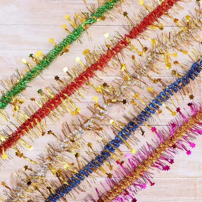 Мишура новогодняя &laquo;Зимнее волшебство. Фонарик ёжик&raquo;, звезда, d = 5 см, 200 см, МИКС