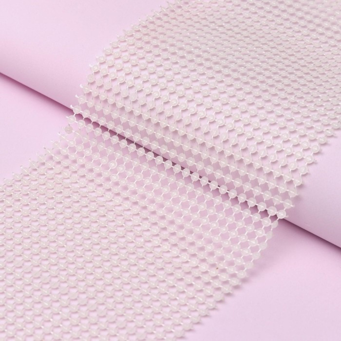 Лента с имитацией жемчуга, 12 см, 9 ± 1 м, цвет жемчужный Лента с имитацией жемчуга, 12 см, 9 ± 1 м, цвет жемчужный