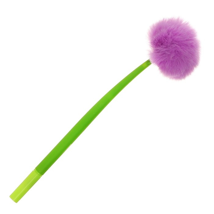 Ручка гелевая-прикол "Меховой шар", МИКС