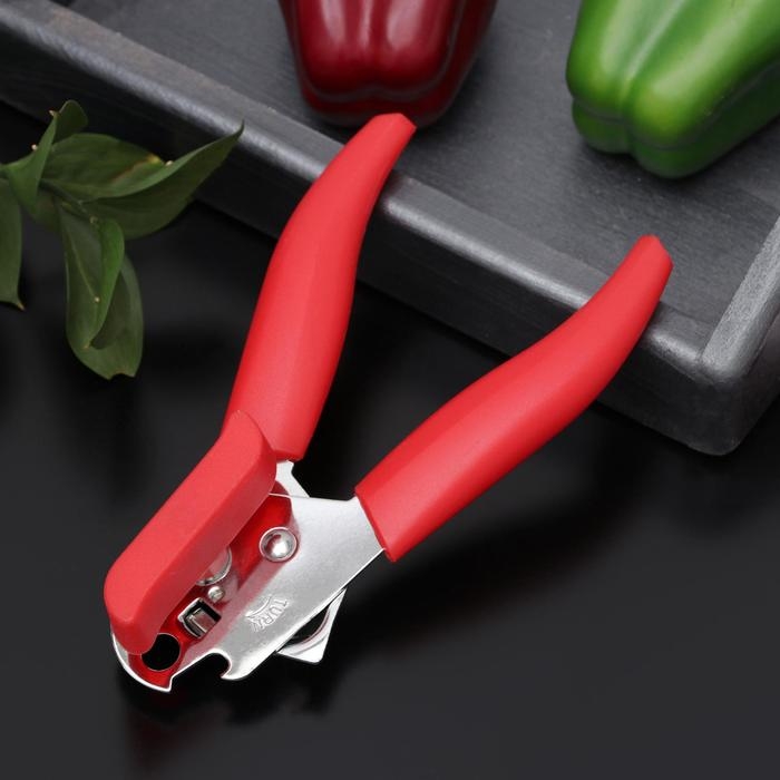 Нож консервный Доляна «Волна», 20 см, цвет красный Нож консервный Доляна «Волна», 20 см, цвет красный