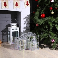 Светодиодная фигура «Блестящие подарки» 15, 20, 25 см, текстиль, металл, 220 В, свечение тёплое белое Светодиодная фигура «Блестящие подарки» 15, 20, 25 см, текстиль, металл, 220 В, свечение тёплое белое