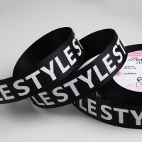 Лента репсовая &laquo;Style&raquo;, 25 мм, 23 &plusmn; 1 м, цвет белый/чёрный
