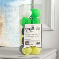 Гирлянда &laquo;Нить&raquo; 5 м с насадками &laquo;Клубки бело-зелёные&raquo;, IP20, прозрачная нить, 20 LED, свечение тёплое белое, 220 В