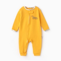 Комбинезон детский (3 шт.), цвет оранжевый/леопард/белый, рост 74 см