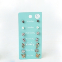 Пусеты 7 пар &laquo;На каждый день&raquo; набор летний день, цвет МИКС