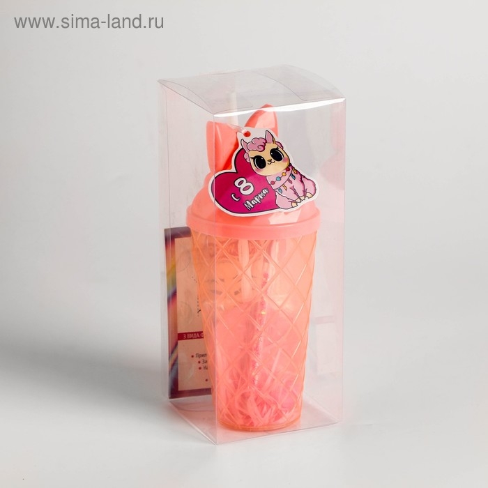 Подарочный набор для макияжа бровей &laquo;Милая альпака&raquo;, пинцет, кисть для макияжа, зеркало, трафарет, BEAUTY FOX