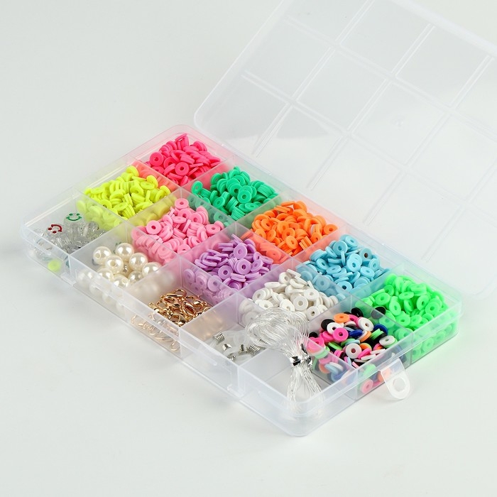 Набор для создания украшений, 12 цветов, фурнитура, леска Набор для создания украшений, 12 цветов, фурнитура, леска