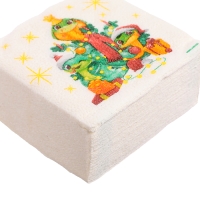 Салфетки новогодние бумажные &laquo;С Новым годом: ёлочка&raquo;, однослойные, 24х24 см, 50 шт.