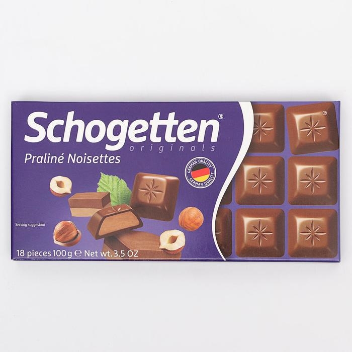 Шоколад молочный Schogetten Pralin&eacute; Noisettes Chocolate "Ореховое пралине", 100 г