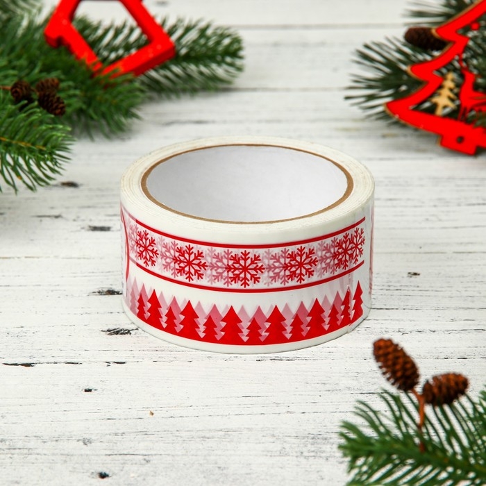 Новый год. Скотч с логотипом Новый год. Скотч с логотипом "ДраконСнежинкиЕлки" 48*45м 45мкм