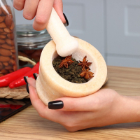 Ступка с пестиком большая, 130 мл, 10см, песочный Ступка с пестиком большая, 130 мл, 10см, песочный