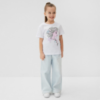 Футболка детская &laquo;Эльза&raquo;, Холодное сердце, рост 110-116, белый