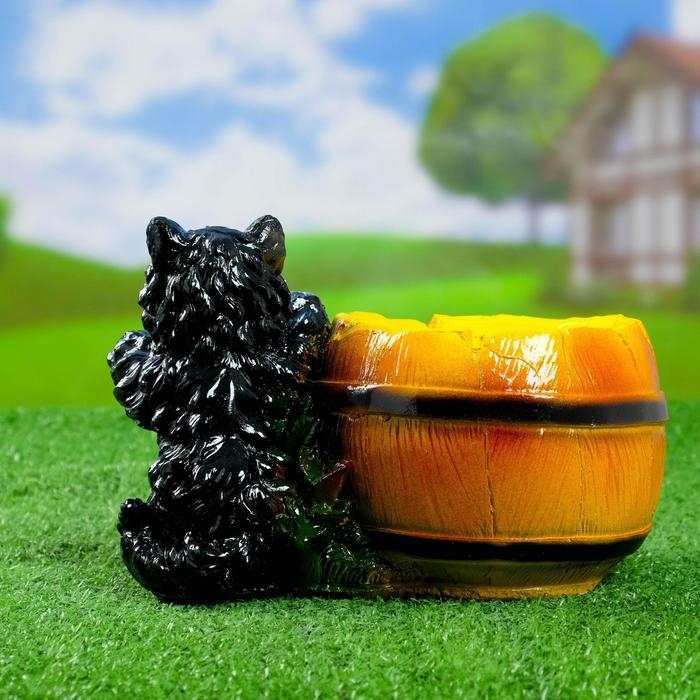 Фигурное кашпо "Котенок с бочкой" 23х14х15см