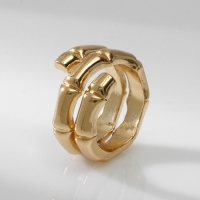 Кольцо металл &laquo;Тренд&raquo; бамбук, цвет золото, размер 16