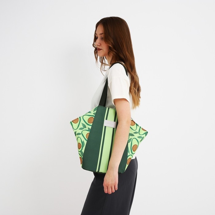 Сумка женская пляжная Сумка женская пляжная "Авокадо" + бикини бэг