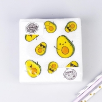 Салфетки бумажные &laquo;Авокадо&raquo;, однослойные, 24х24 см, набор 20 шт.