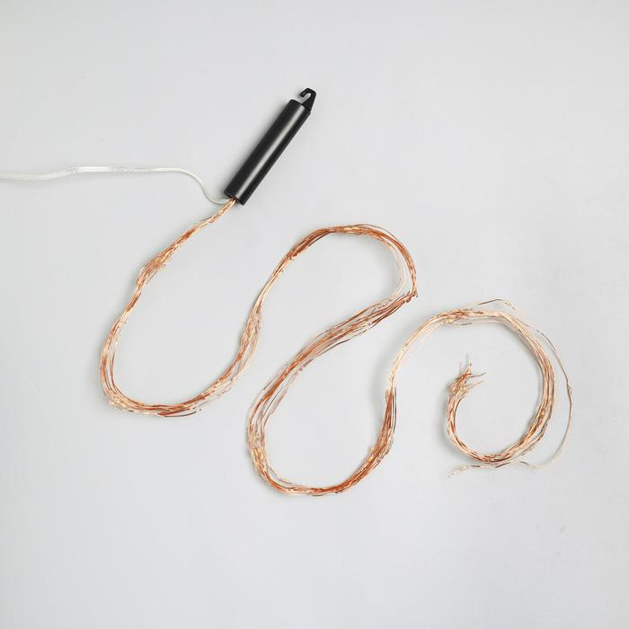 Гирлянда «Конский хвост» 10 нитей по 1 м, IP20, медная нить, 100 LED, свечение тёплое белое, 12 В Гирлянда «Конский хвост» 10 нитей по 1 м, IP20, медная нить, 100 LED, свечение тёплое белое, 12 В