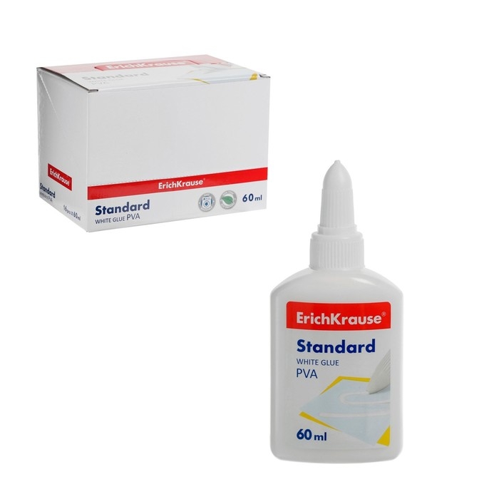 Клей ПВА ErichKrause Standard, 60 мл Клей ПВА ErichKrause Standard, 60 мл