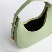 Сумка женская багет на молнии, цвет зелёный