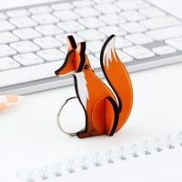 Брелок для ключей деревянный конструктор &laquo;Лиса&raquo;, 5.1 х 5.9 см