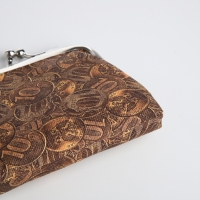 Кошелёк на фермуаре, цвет коричневый/жёлтый Кошелёк на фермуаре, цвет коричневый/жёлтый