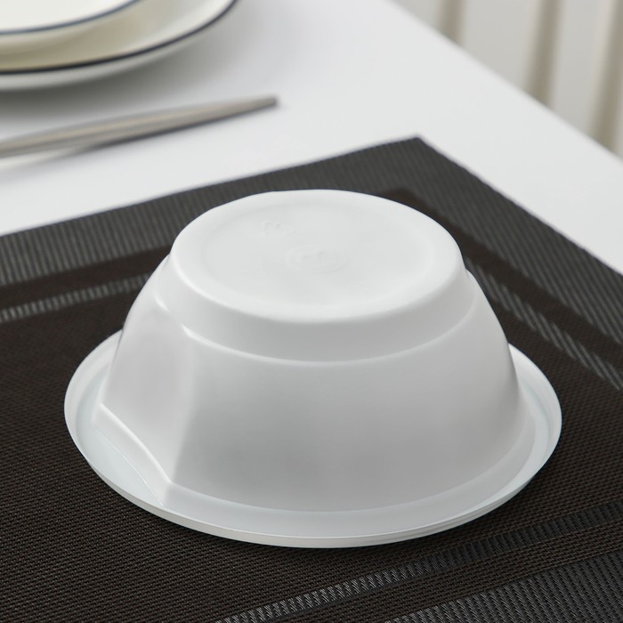 Набор пластиковых одноразовых тарелок для супа, 600 мл, 12 шт, цвет белый Набор пластиковых одноразовых тарелок для супа, 600 мл, 12 шт, цвет белый