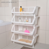 Этажерка напольная 4-х секционная &laquo;Универсал&raquo;, цвет белый