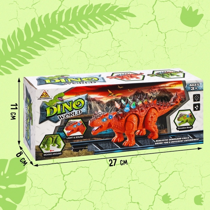 Динозавр «Анкилозавр» работает от батареек, световые и звуковые эффекты, цвет зелёный Динозавр «Анкилозавр» работает от батареек, световые и звуковые эффекты, цвет зелёный