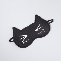 Маска для сна &laquo;Котяо&raquo;, 19,5 &times; 12 см, резинка одинарная, цвет чёрный