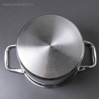 Кастрюля &laquo;Титан&raquo;, 6,4 л, d=22 см, h=17 см, капсульное дно, металлическая крышка, индукция,