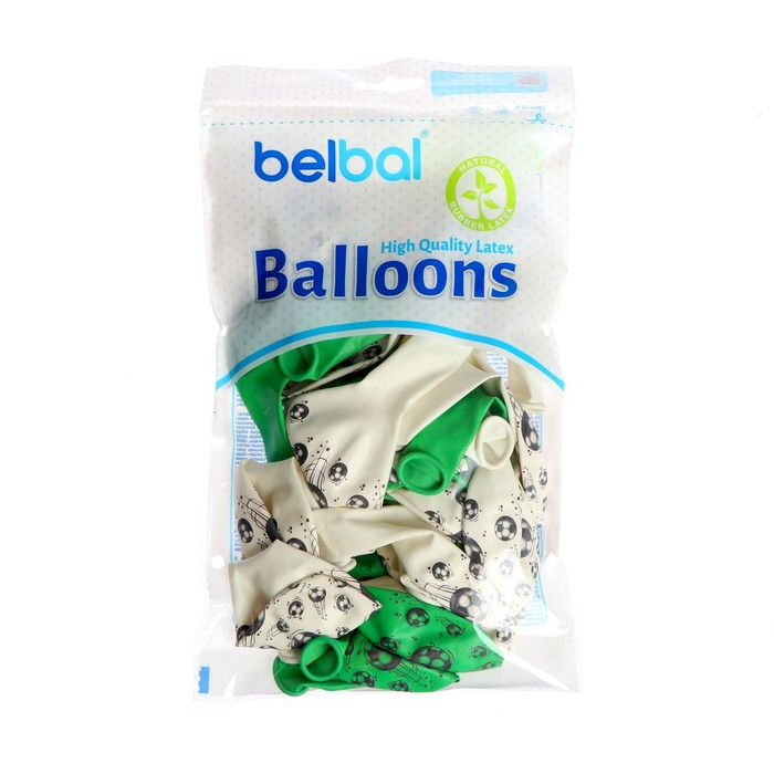 Шар латексный 14" &laquo;Футбольный мяч&raquo;, шелкография, пастель, набор 25 шт., цвета МИКС