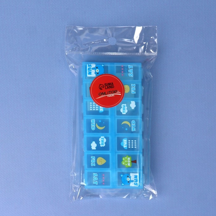 Таблетница &laquo;Картинки&raquo;, 13 &times; 6 &times; 2 см, 14 секций, цвет МИКС