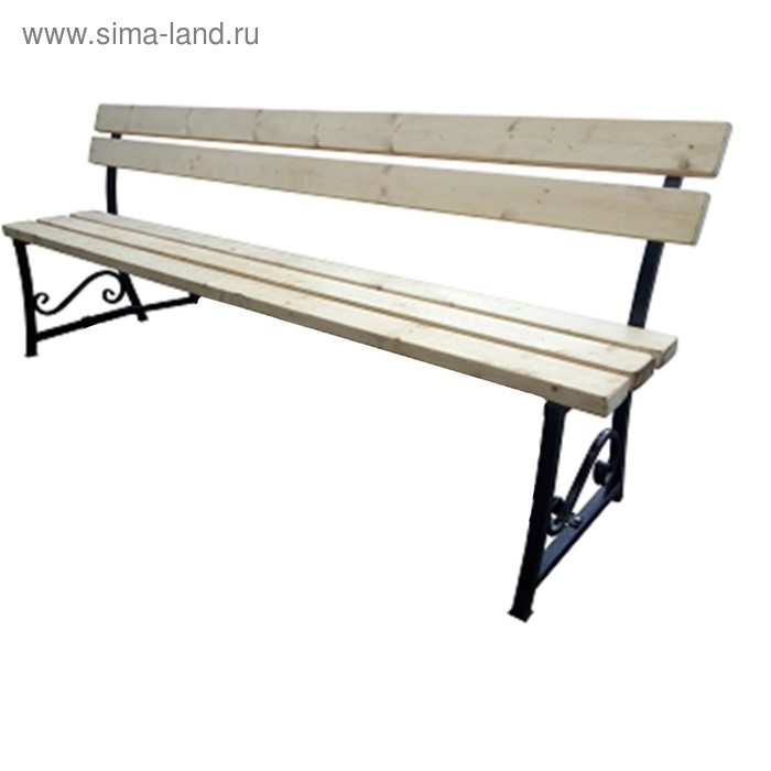 Скамейка дачная Скамейка дачная "Флора" деревянная, металлические ножки, 2х0.8х0.45 м, сосна, для улицы