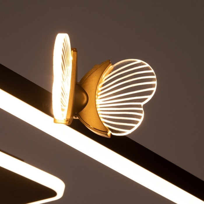 Люстра "Бабочки Тетра" 108Вт LED 3000-6000К черный 75х75х15см BayerLux