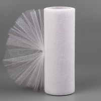 Фатин с глиттером, 15 см, 11 &plusmn; 1 г/кв.м, 9 &plusmn; 0,5 м, цвет белый №1