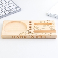 Подставка для телефона &laquo;Hard Work&raquo;, дерево, 21,7 х 20 х 11 см