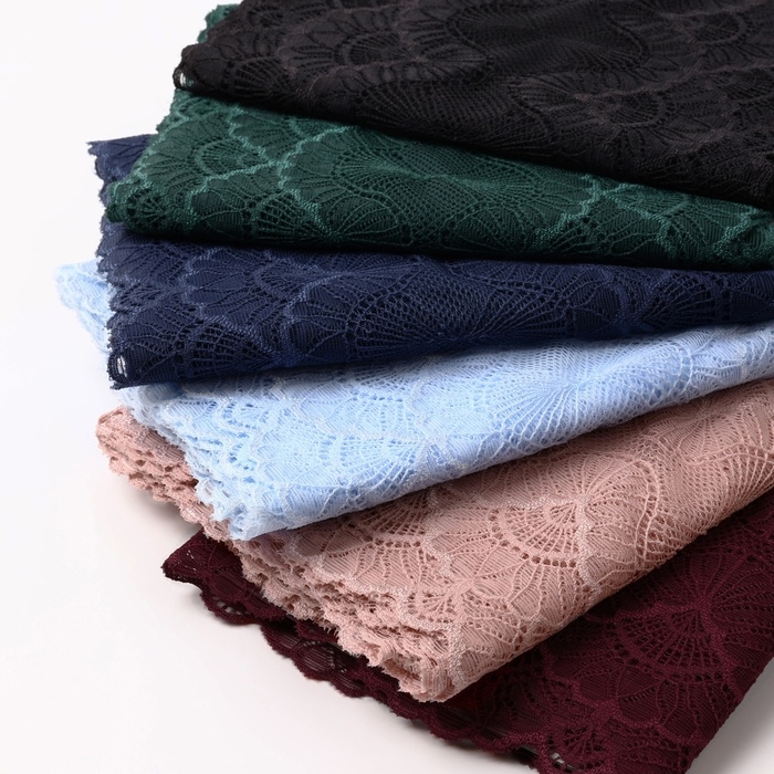 Кружевная эластичная ткань, 180 мм &times; 2,7 &plusmn; 0,5 м, цвет бордовый