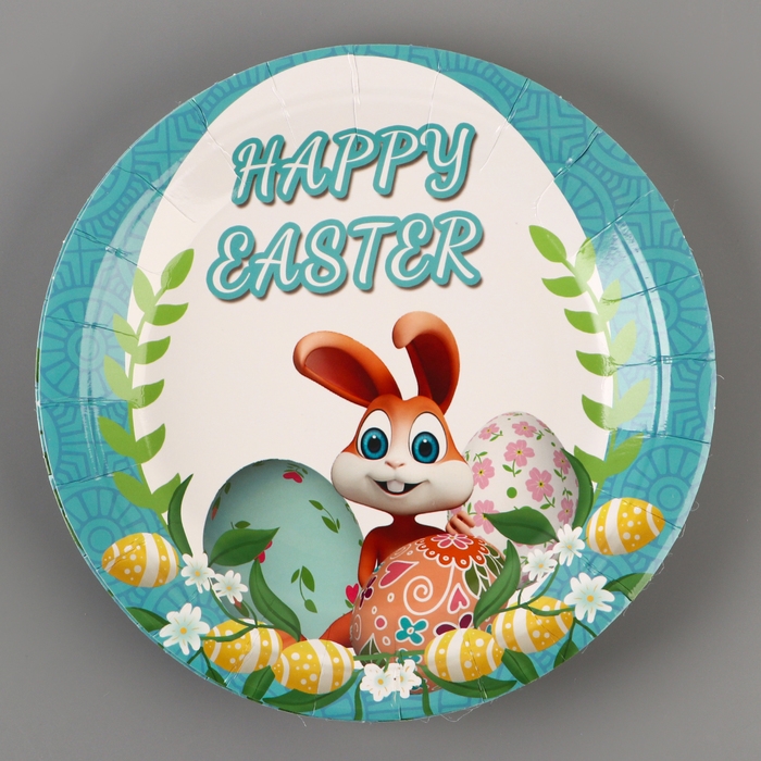 Тарелки бумажные &laquo;Светлой Пасхи&raquo; с зайкой, 6 шт.