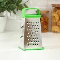 Тёрка Доляна &laquo;Универсал&raquo;, 4 грани, с крышкой-дозатором и пластиковой ручкой, 11&times;9&times;21 см, цвет МИКС