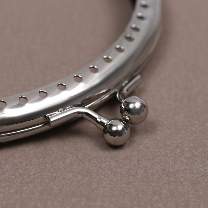 Фермуар пришивной «Полукруг» 10 см, цвет серебряный Фермуар пришивной «Полукруг» 10 см, цвет серебряный