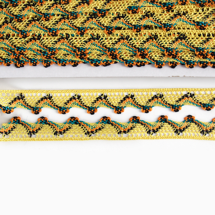 Тесьма &laquo;Уголки&raquo;, ширина 2 см., намотка 25 м., цвет жёлтый