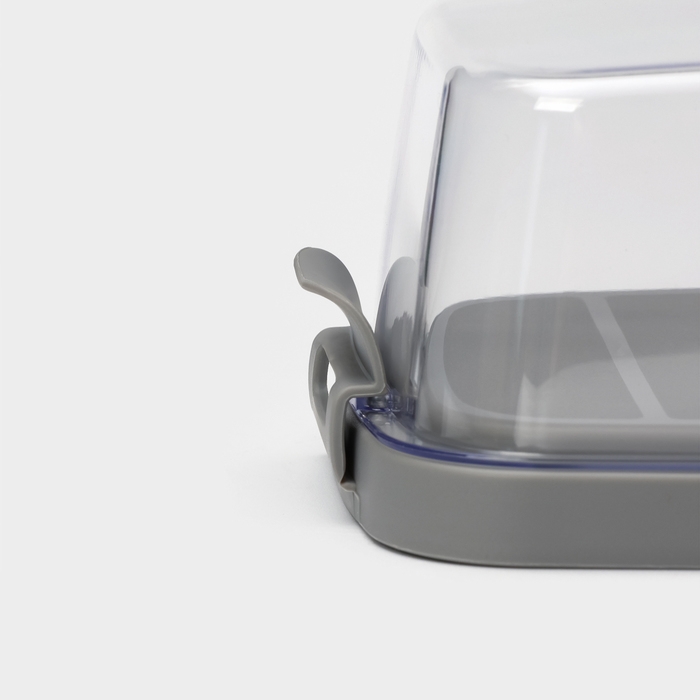 Маслёнка пластиковая &laquo;Летиция&raquo;, 16.5&times;10 см, цвет пыльно-серый