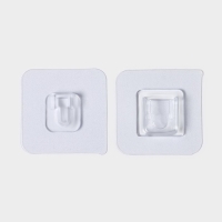 Крючки держатели двойные самоклеящиеся, набор 10 пар, 5,7&times;5,7&times;1см, цвет прозрачный