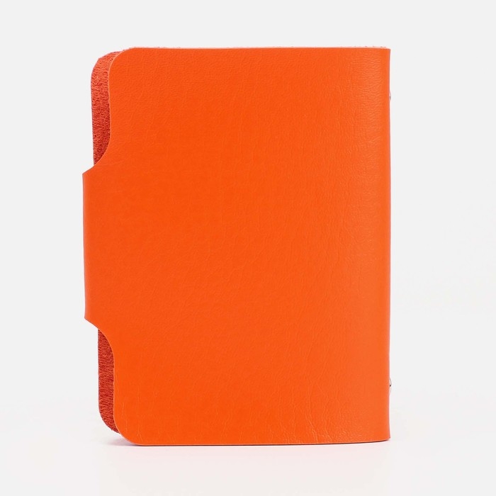 Визитница на кнопке, 12 карт, цвет оранжевый Визитница на кнопке, 12 карт, цвет оранжевый