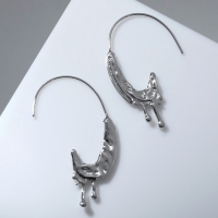 Серьги металл &laquo;Тренд&raquo; таяние, цвет серебро