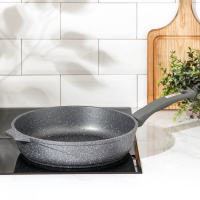 Сковорода &laquo;Гранит&raquo;, d=28 см, пластиковая ручка, антипригарное покрытие, цвет серый