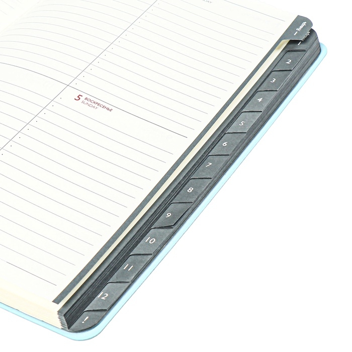 Еженедельник датир 2025г мягк обл иск кож А5 80л ESCALADA, бл тис, кр бл 70 г/м&sup2;, синий