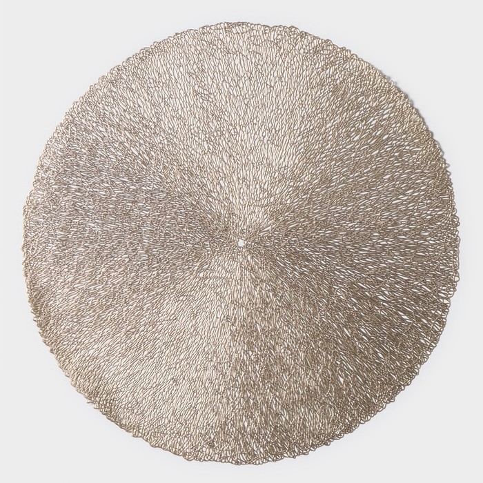 Набор салфеток сервировочных на стол Доляна &laquo;Соломка&raquo;, d=38 см, 4 шт, цвет золото