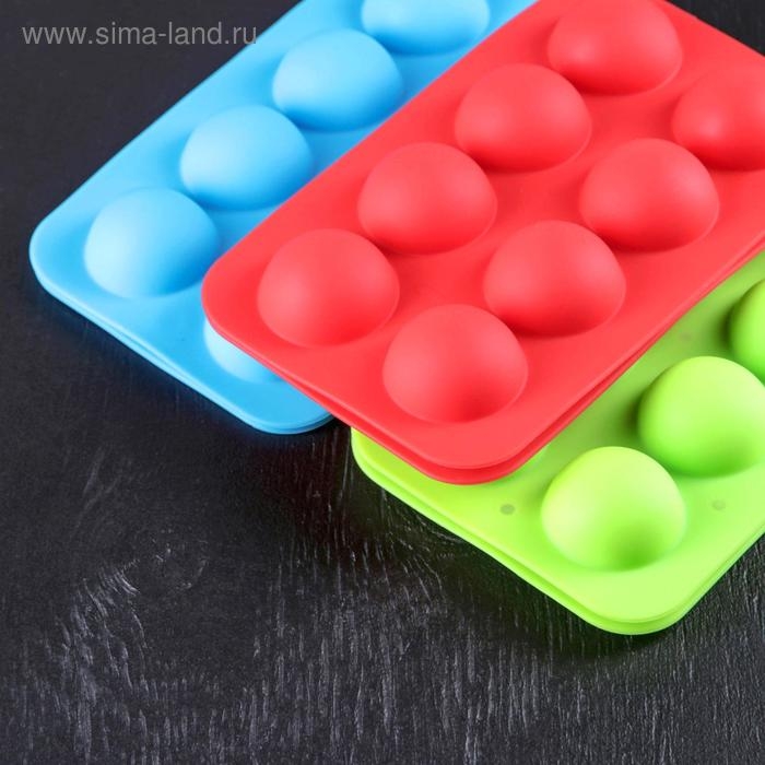 Форма для выпечки &laquo;Кейк. попс&raquo;, силикон, 19,5&times;11,7&times;3,5 см, 8 ячеек, 2 части, с палочками, цвет МИКС