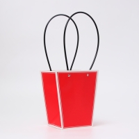 Сумка для цветов красная влагостойкая, 17x17-11.5x11.5-20 см 10